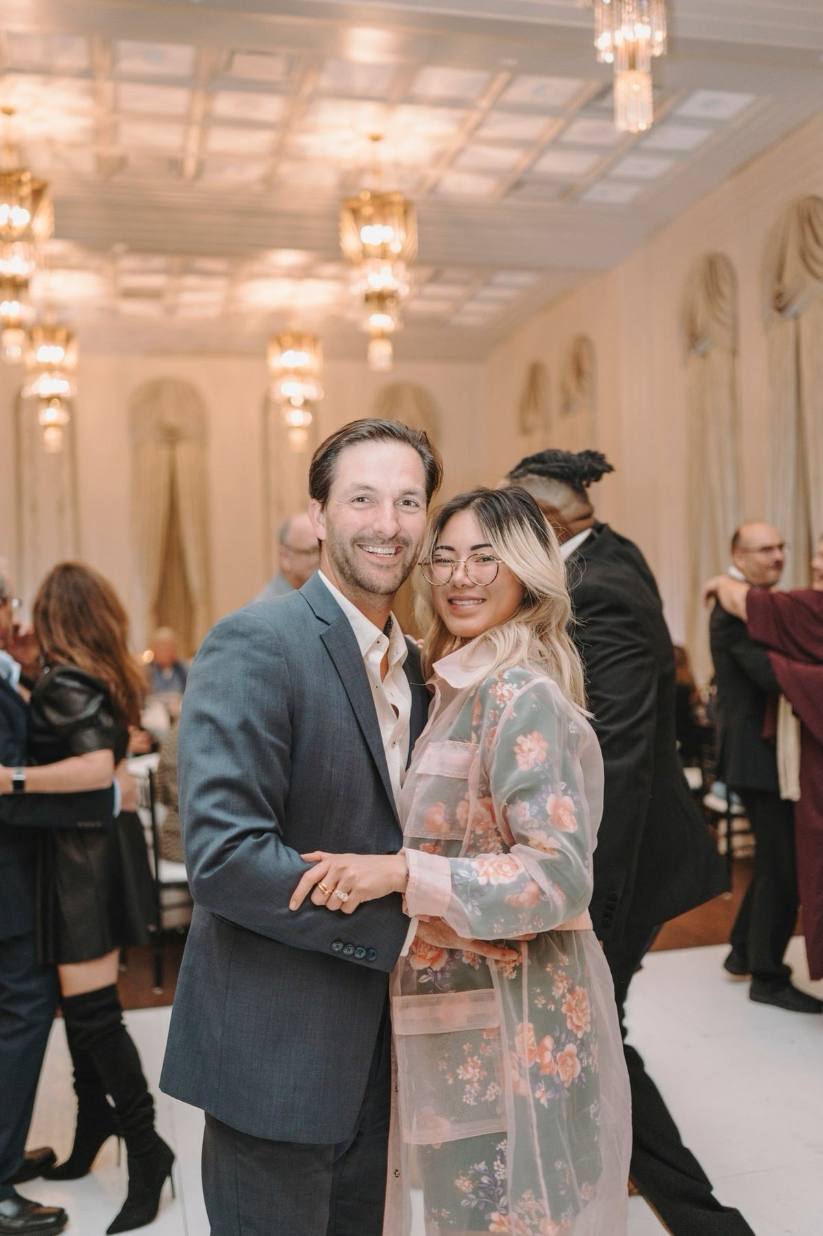 Husband and Wife, Seth and Elizabeth Lizzie Jennemann, wedding photo. Nguyen Jenneman