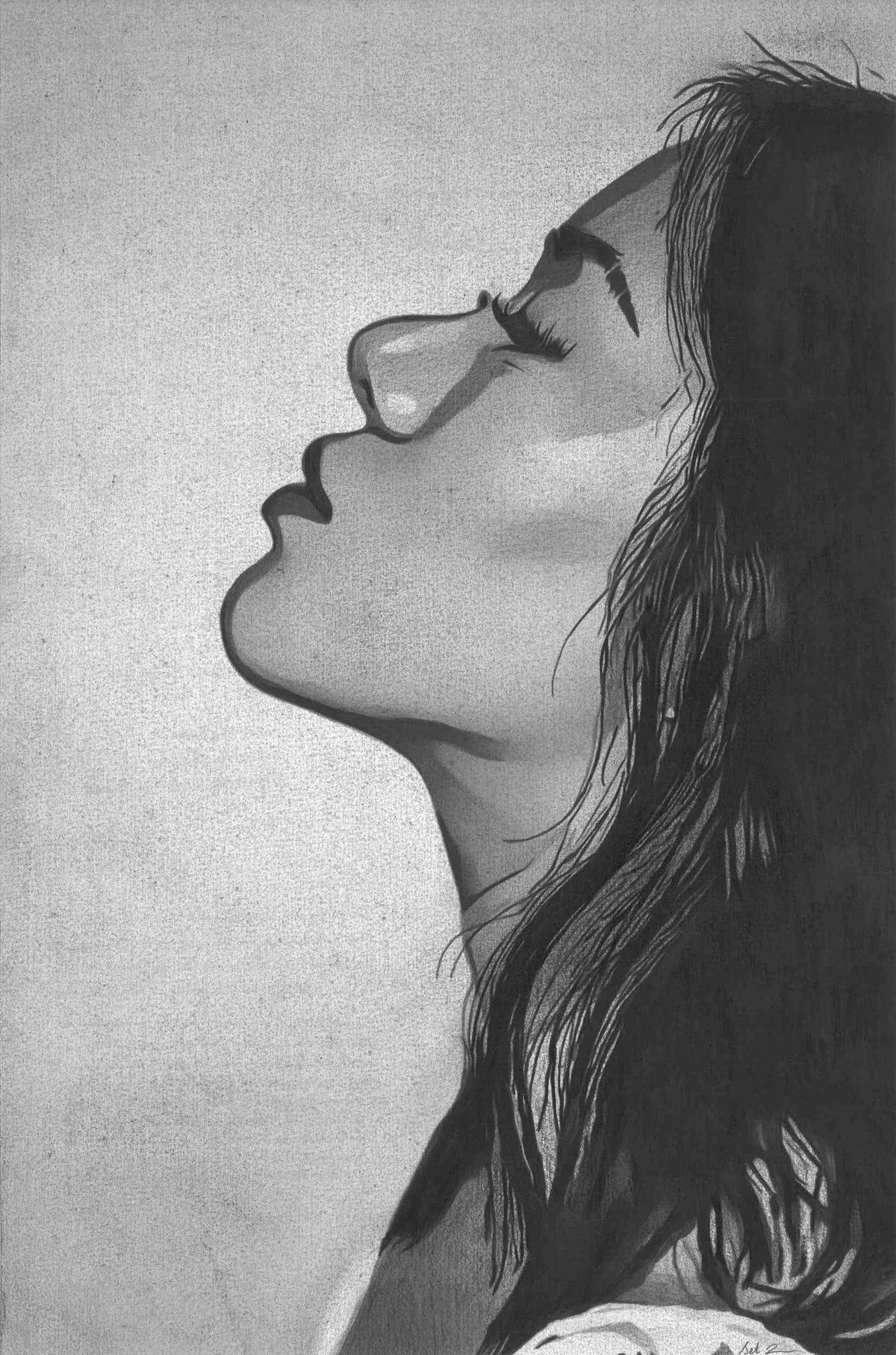 Pop Art Drawing of Elizabeth Lizzie Jennemann On Paper Using Graphite, Charcoal and Ink by Seth Jennemann. " Wait - Pop Art Version "