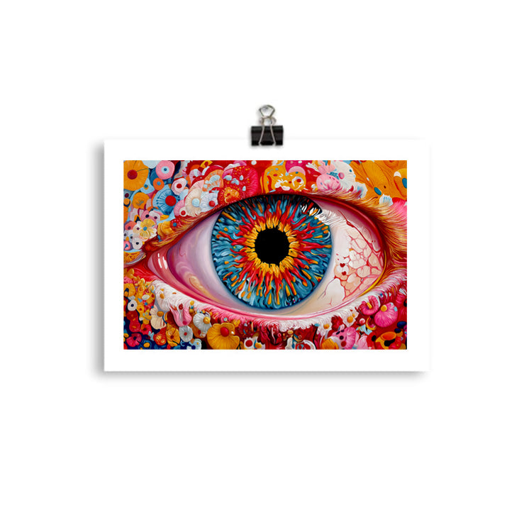 MEFREEK Seth Jennemann Open Edition Print Everything’s Fine If You Name It Something Else fine art print of a surreal organic shape with rich pink and coral tones against a teal gradient background, modern hyperreal oil painting exploring wellness delusion and self-reinvention.